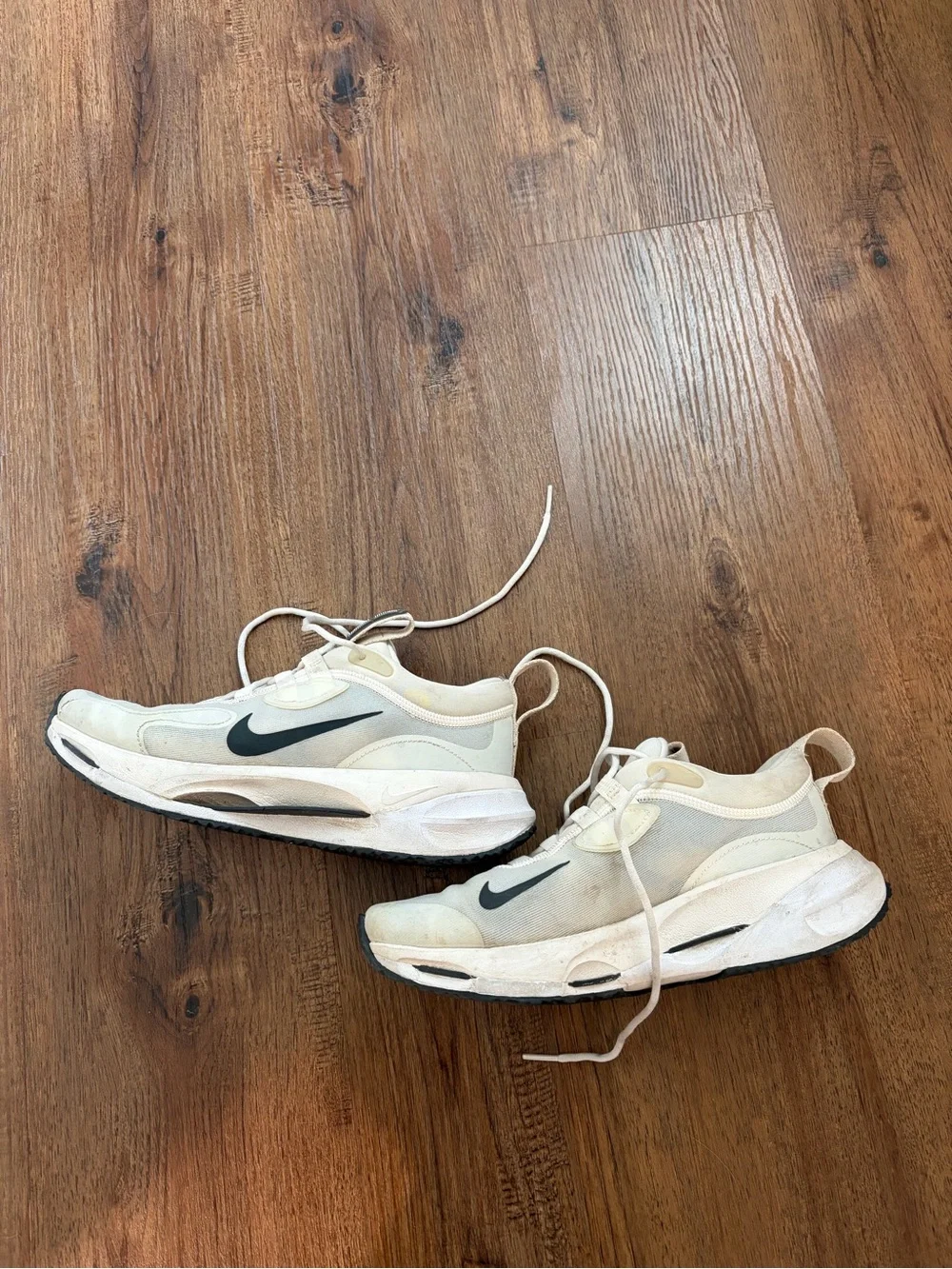 Nike Cream and Black Low-Top Sneakers